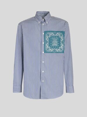 ETRO プレースメント シルクスクリーン ストライプ シャツ