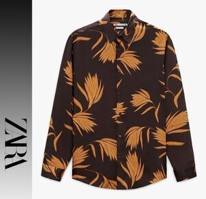 ZARA FLORALプリント長袖シャツ