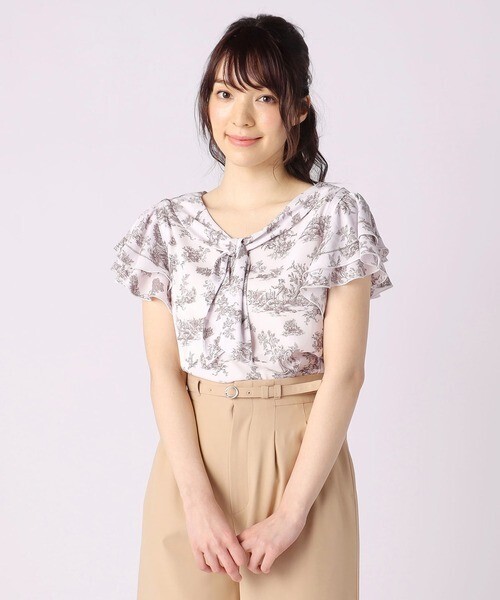LAISSE PASSE ラインフラワー2Wayブラウス
