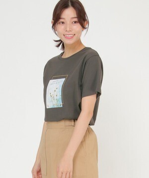 ikka フォトロゴ半袖プリントT