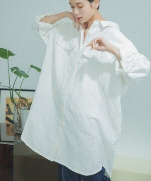 GENE HEAVENS WORK POCKET LINEN SHIRTS DRESS