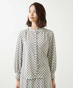 Michel Klein モノグラムバンドカラーブラウス