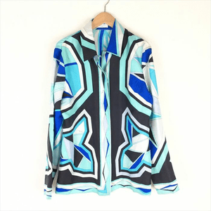 Emilio Pucci ブラウス ブルー 模様 長袖