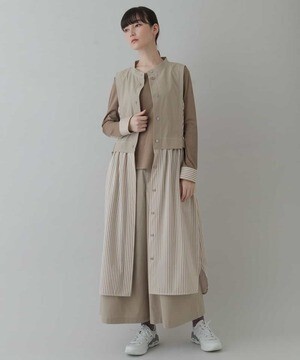 TRUNK HIROKO KOSHINO 【洗濯機で洗える】ストレッチタフタドレス