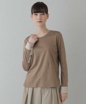 TRUNK HIROKO KOSHINO 【洗える】ストライプジョイントカットソー