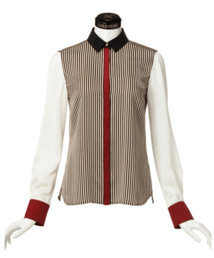 GUILD PRIME GUILD　PRIME】WOMENS　カラーブロックストライプシャツ