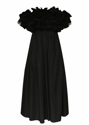 GIAMBATTISTA VALLI コットンポプリンフリルドレス