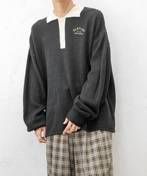PairPair 配色襟ポロニット(ユニセックス)