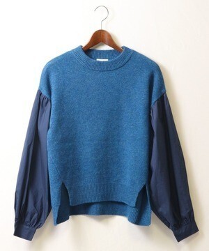 EACH VOLUME SLEEVE COMBI KNIT ニット ボリューム袖