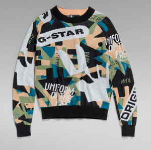 G-Star RAW JACQUARD RAGLAN KNITTED SWEATER
