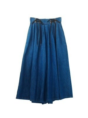 Honey mi Honey lace-up denim gaucho pants