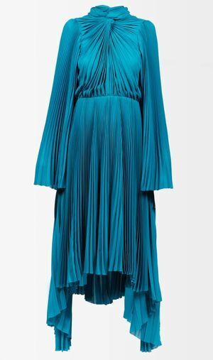 Balenciaga ノット アシンメトリー プリーツクレープドレス