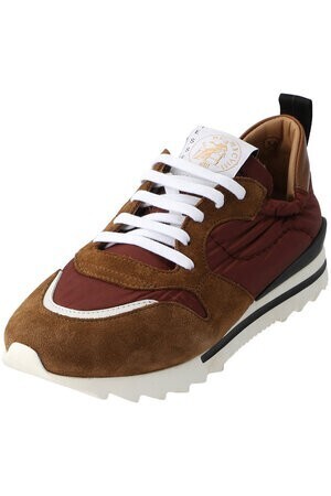PLAIN PEOPLE レザーコンビレースアップスニーカー