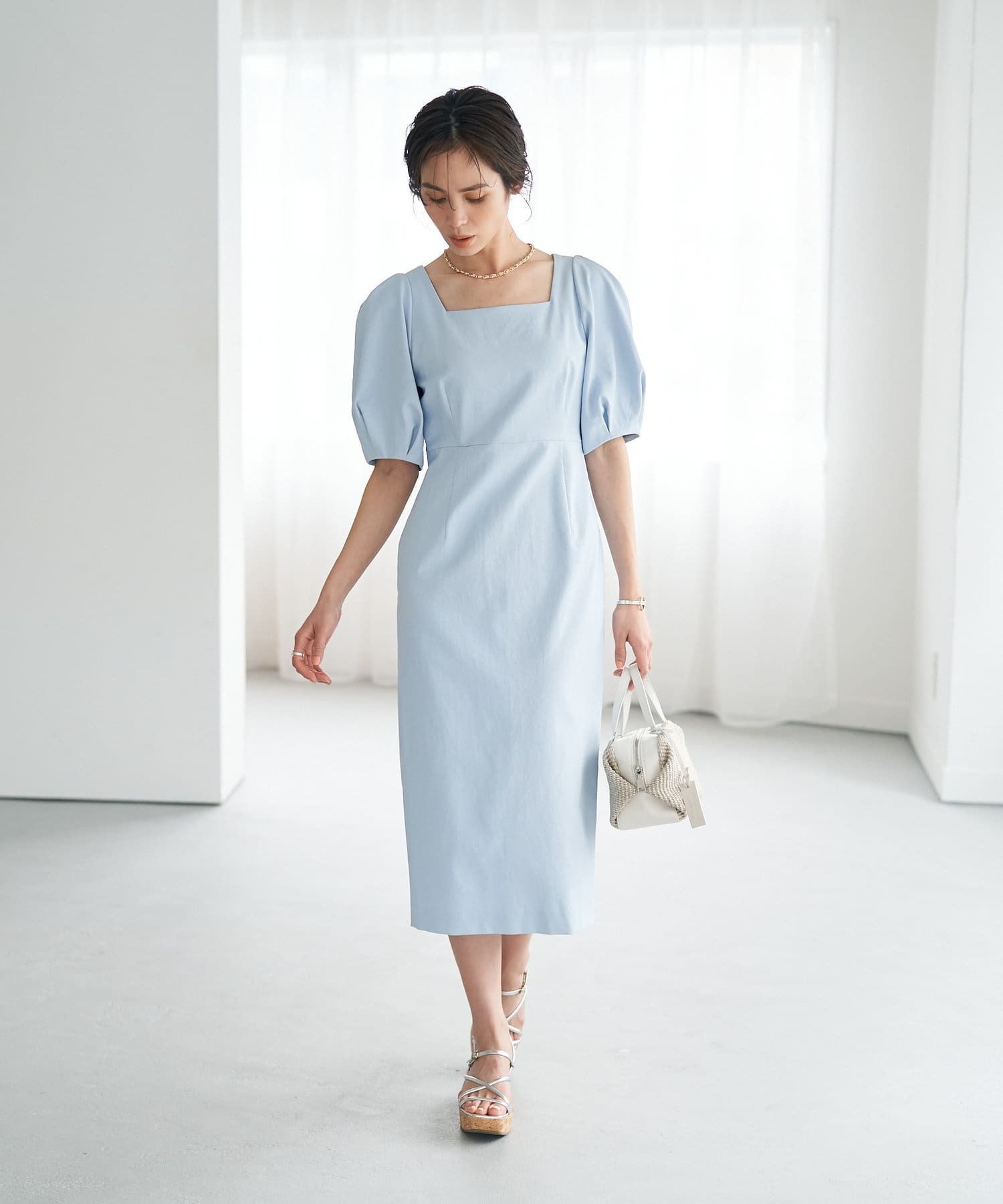 La boutique BonBon ドライオックスボリュームスリーブワンピース