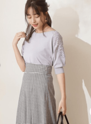 PROPORTION BODY DRESSING レース刺しゅうニット
