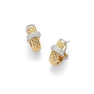 FOPE Flex'it Vendome 18K Yellow Gold Earrings with a Diamond Rondel