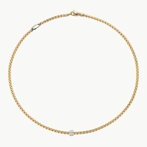 FOPE 18K YELLOW GOLD PAVE DIAMOND NECKLACE. EKA