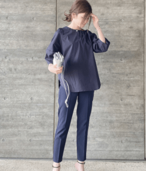 Dolce. パフスリーブブラウス【navy】