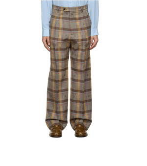 GUCCI ブラウン チェック パンツ