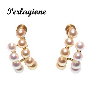 perlagione K18YG アコヤイヤリング