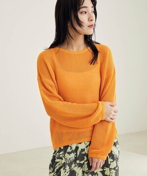 SALON adam et rope' 透かし編みメッシュニットプルオーバー