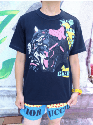 OTACCIMAN des PLIME トラTORA虎 愛アイMODEはのTシャツ C/#ブラック