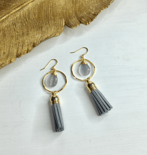 Brooklyn Charm キャットアイ×スエードラフフープピアス(4780J0130)
