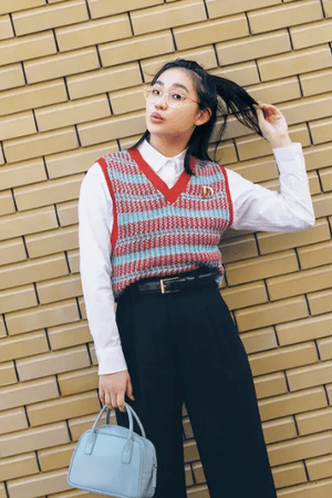 ZARA カラーミックスのニットベスト
