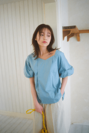 mite SAORI TANABE コラボ puff sleeve blouse