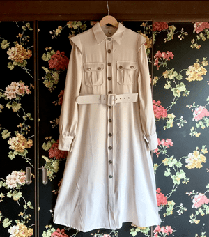 Wild Lily アンティークシルバーボタンの前開きワンピース