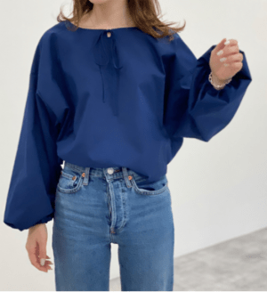 Dolce. 袖ボリュームブラウス【navy】