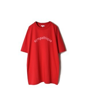 ARMEN 4.4oz COTTON JERSEY "sympatique" PRINT CREW NECK OVERSIZED S/SL T-SHIRT