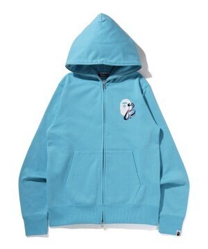 A BATHING APE MARBLE CAMO LIQUID COLLEGE FULL ZIP HOODIE M