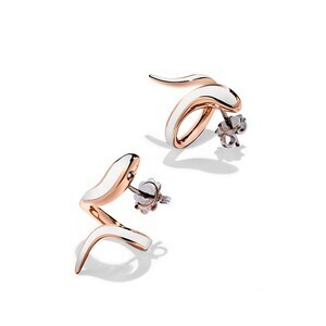 DAMIANI Eden　ピンクゴールド、ホワイトゴールド、セラミック、ダイヤモンド ピアス