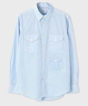 Paul Smith ミックスパターン ストライプ ワークシャツ