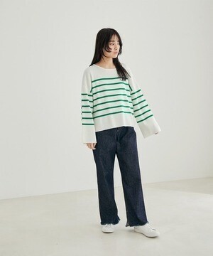SALON adam et rope' バスクボーダーワイドプルオーバー