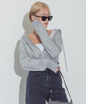 Blondey ジップアップショートパーカー