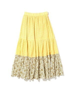 Sara mallika COTTON LUREX DOUBLE FLOWER PRINT SKIRT