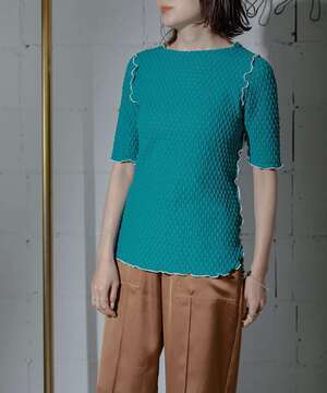 ANOGH BICOLOR CUT LACE JACQUARD TOPS