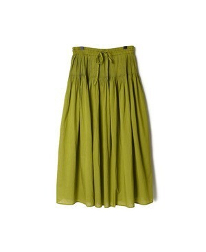 maison de soil 80'S ORGANIC VOILE PLAIN MINI PINTUCK FLARED SKIRT