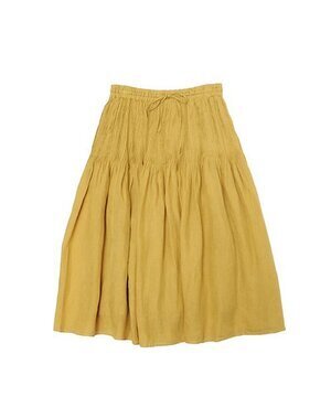 maison de soil 80'S POWER LOOM LINEN PLAIN MINI PINTUCK FLARED SKIRT