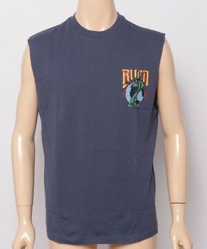 RVCA ルーカ ルーズシルエット ノースリーブ ロックTシャツ/バックプリント タンクトップ