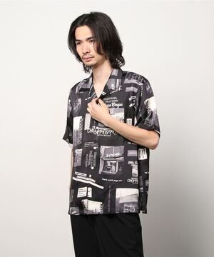 schott SCH-PHOTO COLLAGE HAWAIIAN SHIRT