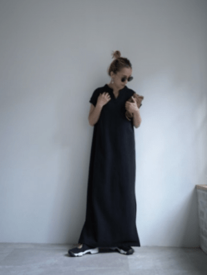 BayBee skipper sleeveless sweat dress(black)