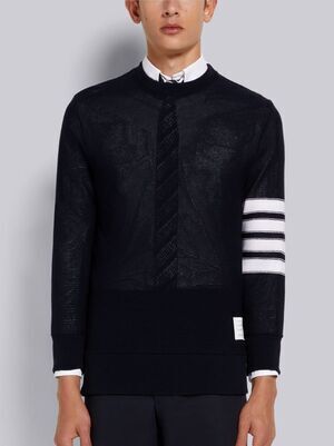 THOM BROWNE.NEW YORK オープン ラッセル編み 4BAR スウェットシャツ