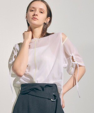 PUBLIC TOKYO ショルダースリットシアーTEE/ウォッシャブル