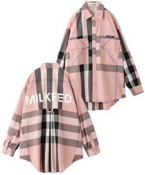 MILKFED. BIG POCKET PLAID SHIRT