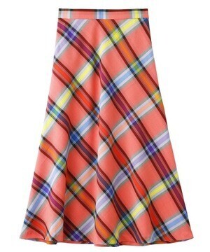 MILKFED. PLAID FLARE SKIRT