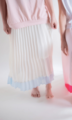 mite bicolor Shiny pleats sk
