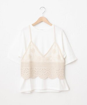 OLIVE des OLIVE SET・レースキャミ＋Tシャツ